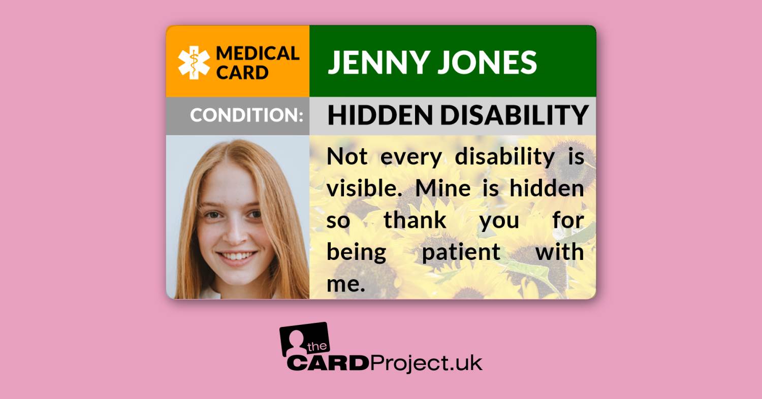 Hidden Disability Sunflower Photo Medical ID Alert Card  